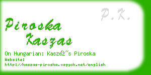 piroska kaszas business card